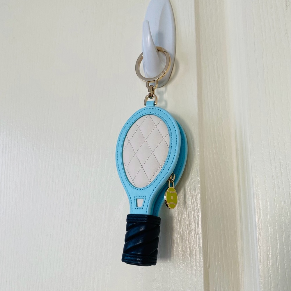 $160 NWOT Kate Spade Grand Slam 3D Tennis Racquet Coin Purse Key Chain Bag Charm